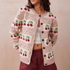 New Kimchi Blue Cherry Cardigan Size L